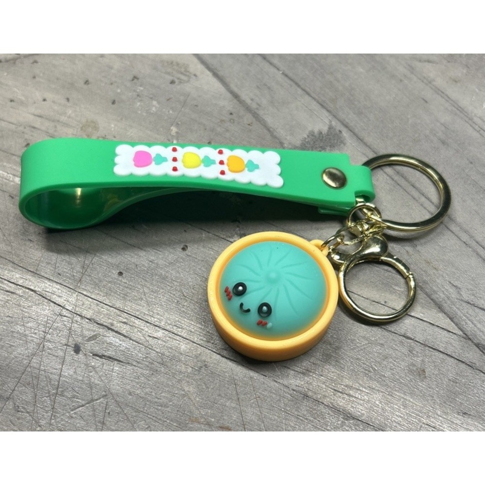 Unbranded Dumpling Keychain Unisex OS Green New Rubber Bag Charm Cartoon Food